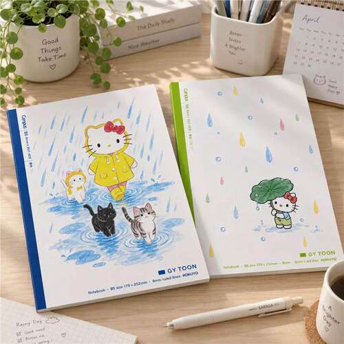 国誉KOKUYO软面Campus学生笔记本子B5高颜值HelloKitty小雨滴天气
