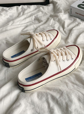 暮星EVENSTAR 半拖鞋女1970s帆布鞋学生韩版一脚蹬春夏季懒人潮鞋