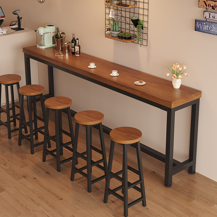 实木吧台桌家用阳台休闲小吧台高脚桌实木吧台柜轻奢高级感长条桌