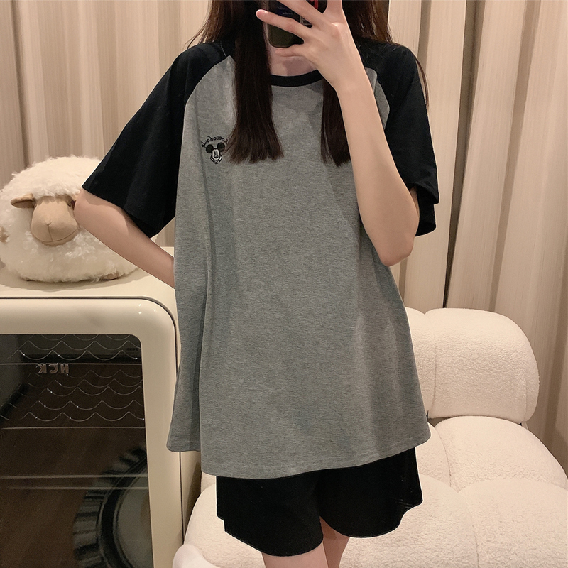 2025年新款睡衣女夏季短袖米奇学生宽松网红风可外穿家居服套装