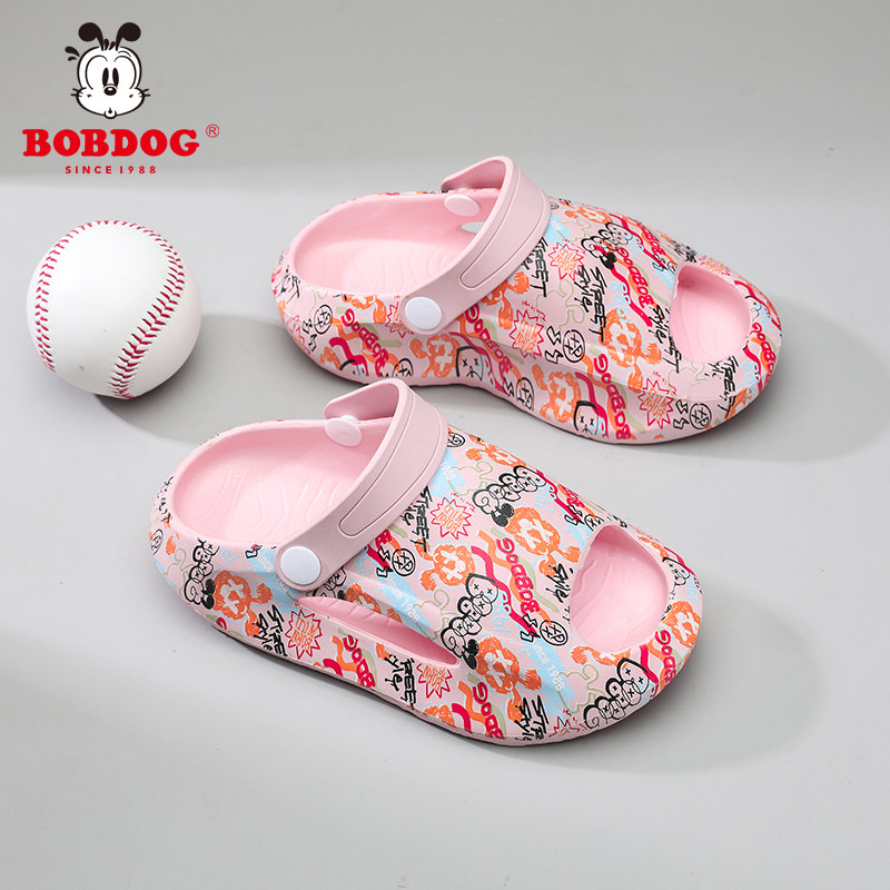 巴布豆女童拖鞋夏季外穿2026新款儿童防滑沙滩一字拖两用凉拖男童