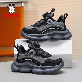 巴布豆男童鞋旋转纽扣冬季新款二棉加绒小女孩保暖鞋子儿童运动鞋