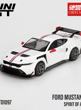 驰誉模型 MINIGT 1:64 1097 福特野马GTD 白色 合金汽车模型