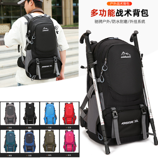 新款 户外登山包50L徒步野营旅游双肩包防泼水轻便男女旅行背包