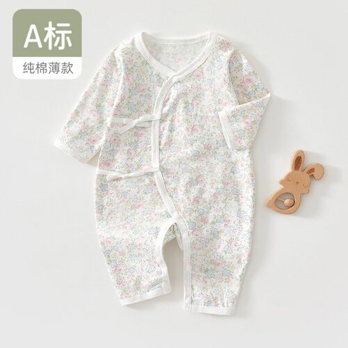 新生儿夏季衣服长袖连体衣薄款