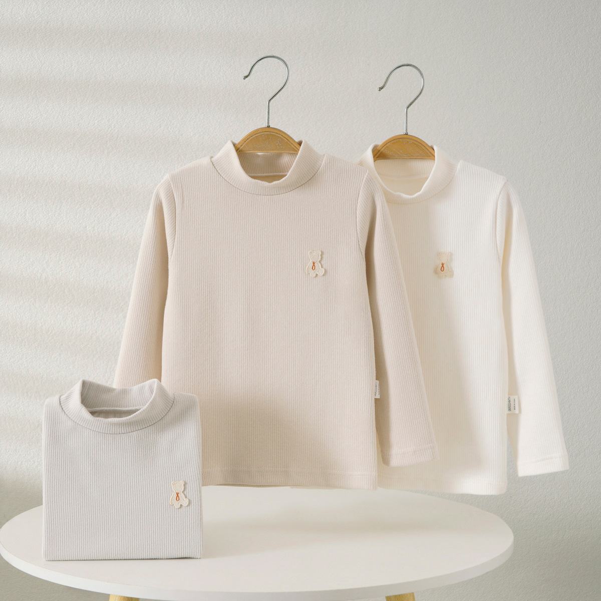 婴儿内衣套装春秋纯棉上衣儿童半高领打底衫秋冬男女宝宝保暖衣服