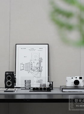 样板房摄影主题书桌摆件软装饰品