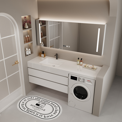 定制洗衣机一体浴室柜伴侣可丽耐阳台岩板陶瓷洗手盆卫生间洗漱台