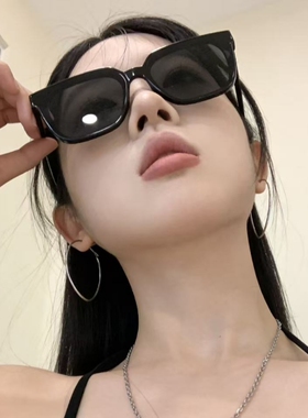 复古猫眼窄框方形遮阳镜女