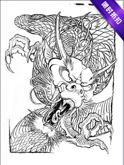 【菲利普龙-龙a】052素材 纹身手稿 纹身图案 资料书籍图片电子版