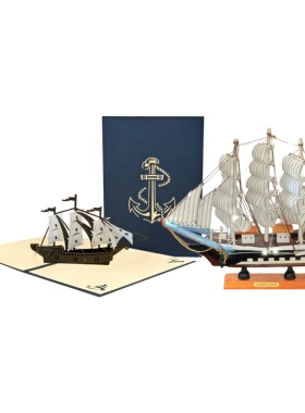 复古风古帆船摆件礼物送男女生日礼物高颜值创意实用可发的光帆船