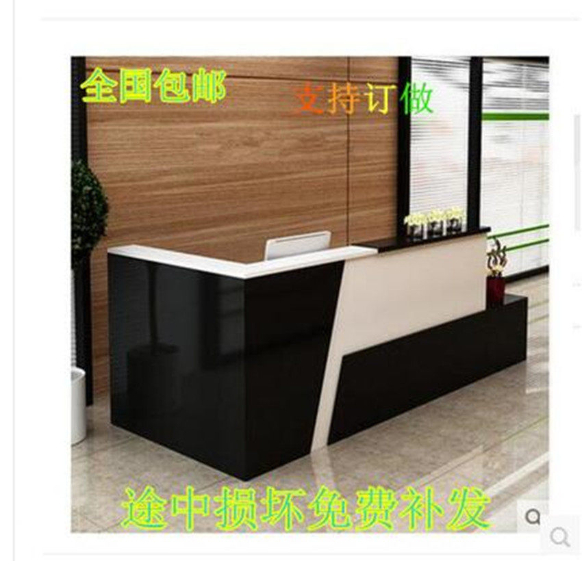 定制 转角前台接待台迎宾台烤漆前台公司前台桌吧台收银台拐角