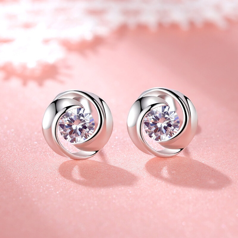 PT950铂金耳钉18k白金镂空玫瑰花耳环2022年新款潮超仙耳钉女超仙