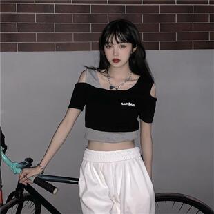 kpop穿搭练习室 跳舞y2k上衣演出zumba假两件爵士街舞女团jazz服装
