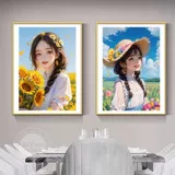 Сельская цветочная девушка поперечная вышивка 2023 Новая вышитая вышиваемая вышива