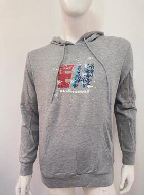 EL家春秋季男士套头连帽卫衣 欧尼度款 都市休闲款黑色 灰色