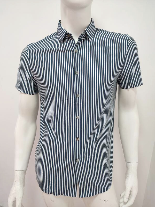 雷迪样衣男士夏季针织竖条纹衬衫开衫 迪柯款 胸围98