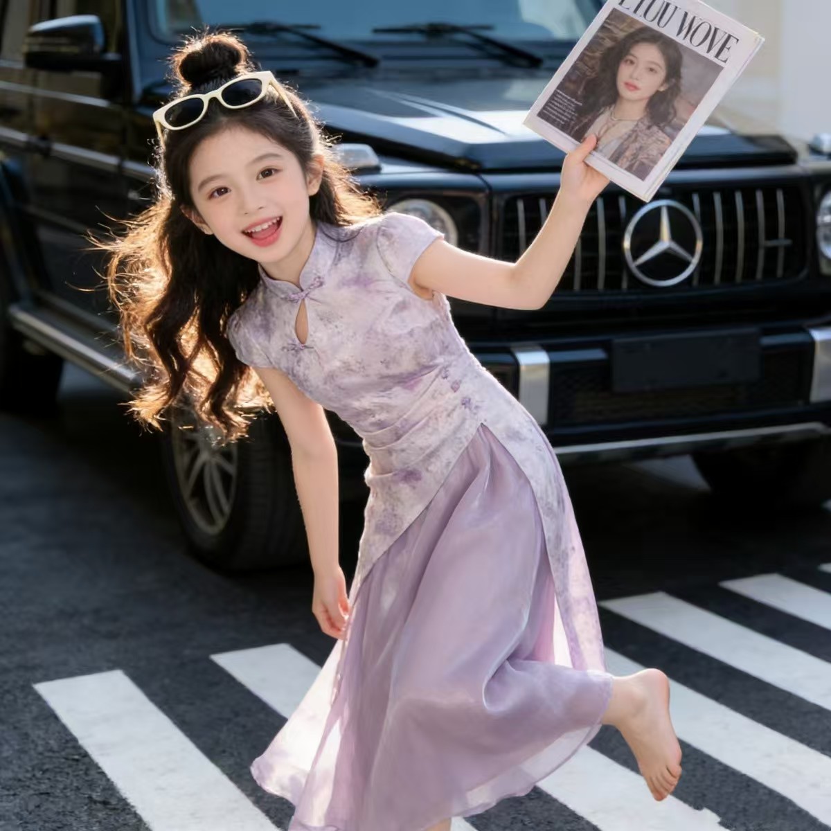 女童改良旗袍连衣裙2026新款儿童新中式国潮长裙夏季洋气网红公主
