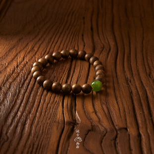天然海南沉香绿奇楠手串种植女款 送礼文玩 手链新中式
