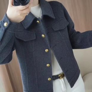 2025冬季毛呢大衣女小个子秋冬新款修身显瘦百搭时尚短款呢子外套