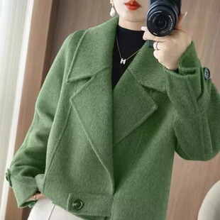 宽松秋季 短款 时尚 毛呢2024新款 西装 上衣韩版 女装 呢子外套 长袖
