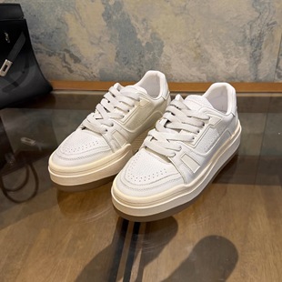 白水泥～25FW秋冬新款牛皮厚底做旧休闲板鞋