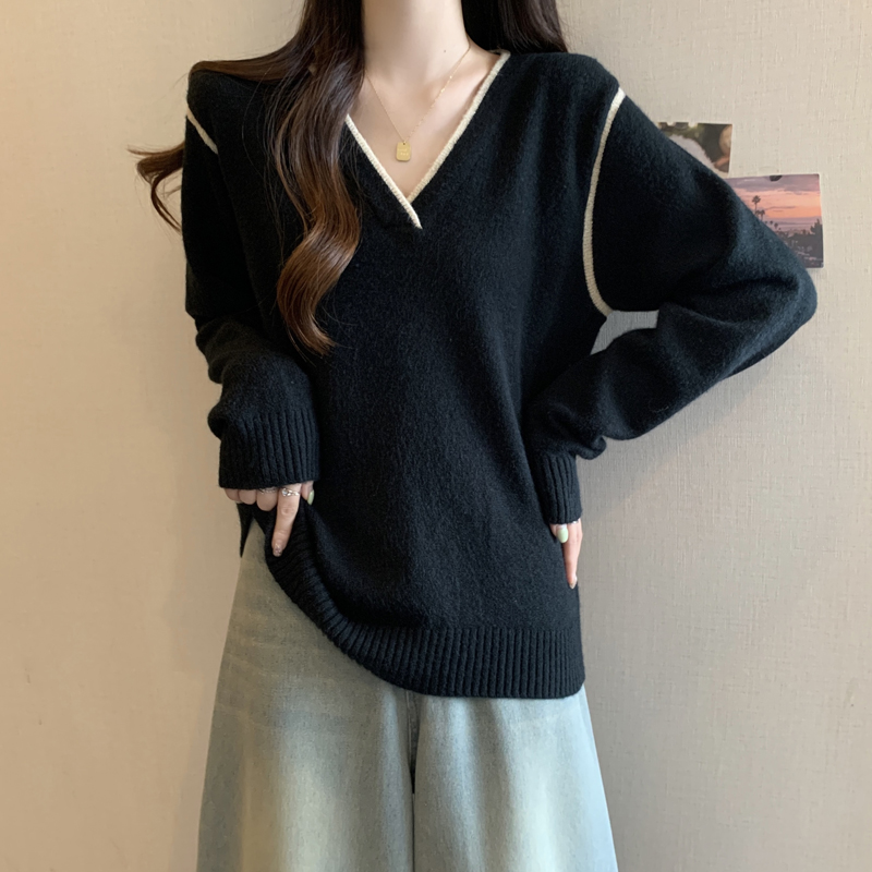 2025年大码女装秋冬新款针织衫胖mm打底衫胖妹妹毛衣打底衫
