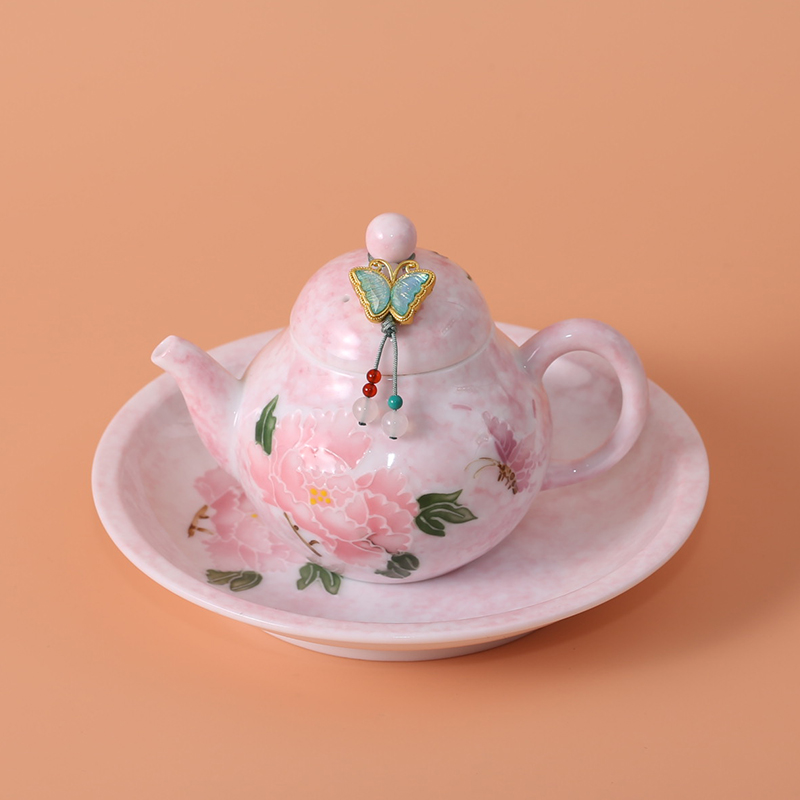 2025新款茶具套装纯手绘茶壶小清新单壶中式家用女生高颜值泡茶壶