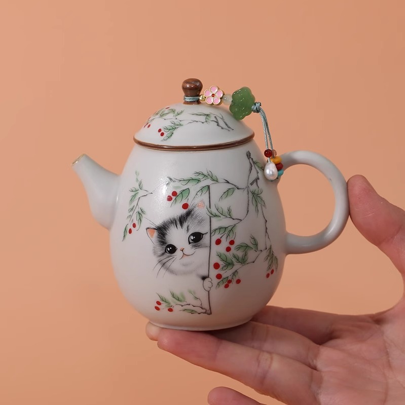 2025年新款偷心喵茶壶小猫可爱泡茶器单壶中式家用功夫茶具泡茶壶