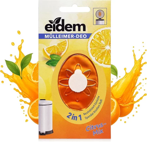 德国Eidem 垃圾桶除臭剂 2合1柑橘香味 提供长达5周的持久清新