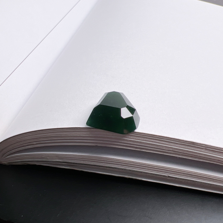 翡翠墨翠心形戒面裸石未镶嵌戒指