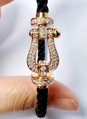 Fred/斐登18K金马蹄扣手链镶嵌满钻半钻无钻八字扣男女情侣手绳