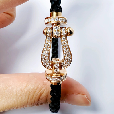 18K金马蹄扣手链男女情侣手绳