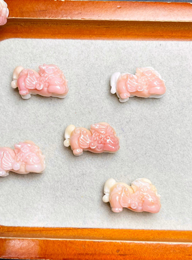 天然女王贝醒狮雕刻件手工DIY手链项链吊坠滴溜串链贝壳配件饰品
