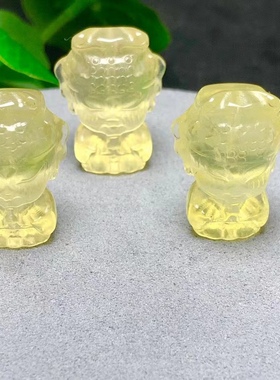 天然黄水晶雕刻妈祖手工DIY手链项链吊坠车挂流苏手排饰品配饰