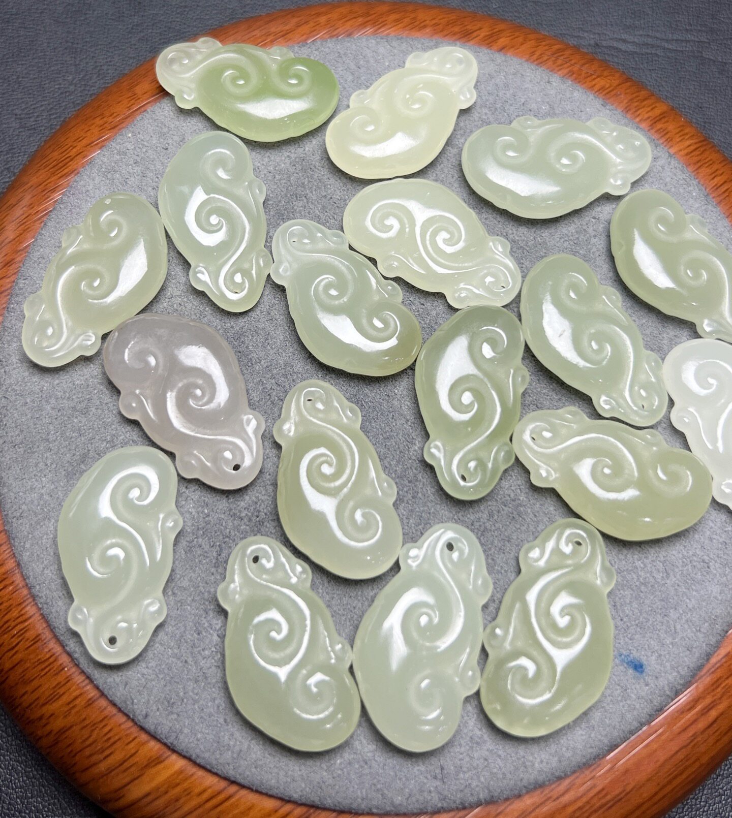 天然和田玉如意吊坠手工diy手链项链车挂钥匙扣流苏饰品配饰