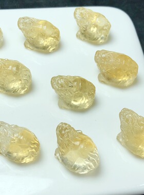 天然巴西黄水晶龙龟手工DIY手链手串项链滴溜挂件水晶配件饰品
