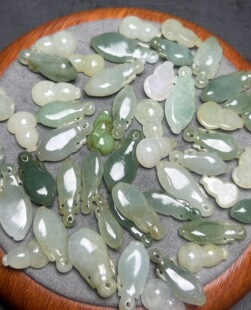 天然翡翠玉壶吊坠手工diy手链项链车挂钥匙扣饰品配饰