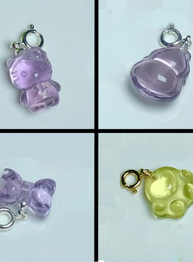 紫水晶黄水晶葫芦KT猫蝴蝶结猫爪