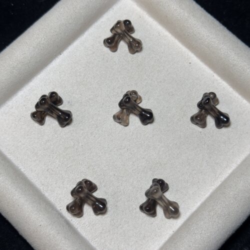 天然茶晶骨头雕刻件手工DIY手链手串项链滴溜挂件水晶配件饰品