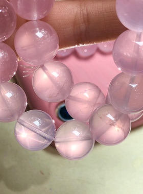 高颜值天然星光粉水晶手链男女情侣款简约时尚手串礼物饰品配饰