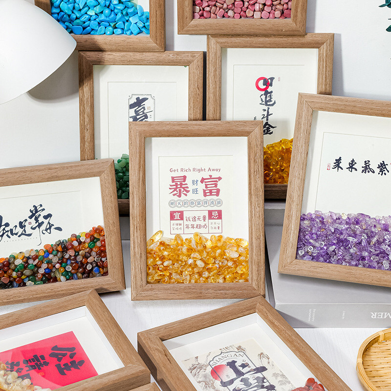 紫气东来中式字画水晶碎石相框摆件桌面装饰书法摆台客厅卧室挂画,饰品/流行首饰/时尚饰品新,奇石,淘宝优惠券,粉丝福利购,淘宝优惠卷