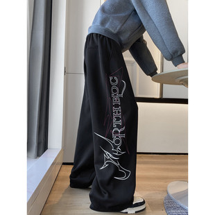 K25815 B315 抖音品质美式 潮流字母印花设计感宽松卫裤