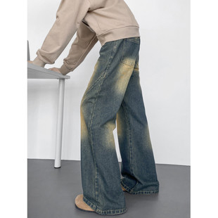 B315 2025美式 复古水洗直筒牛仔裤 新款 K24272 高街春季