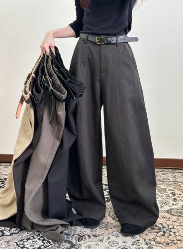十三行X2  98352-3秋冬款宽松弯刀阔腿长裤百搭时尚气球休闲裤女