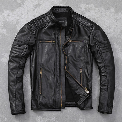 机车头层牛皮潮流真皮