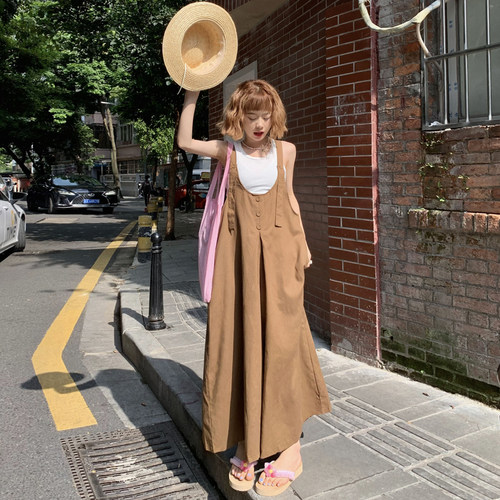 MZ原创/宽松休闲慵懒风oversize吊带连体裤