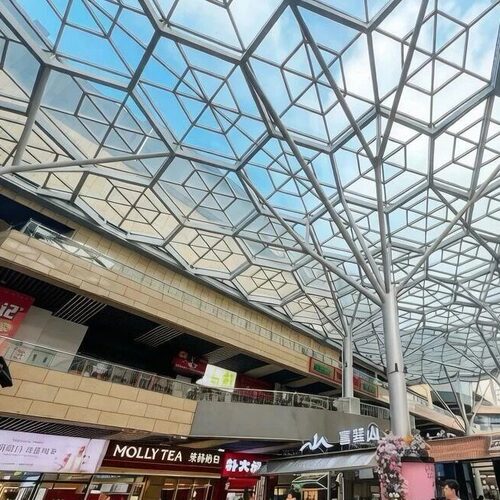 ETFE膜结构景观棚公园遮阳雨棚伞公交站张拉膜钢架游泳池景区天幕