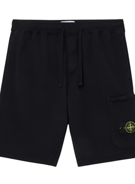 现货STONE ISLAND石头岛 26SS 中腰系带休闲短裤 五分裤 黑色