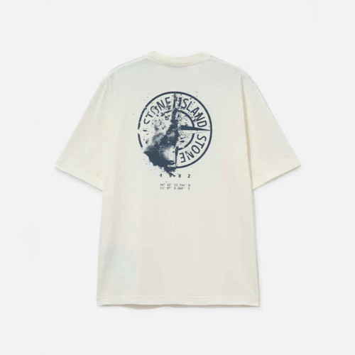 【26秋冬新款】Stone Island石头岛 破坏罗盘短袖 象牙白